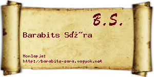 Barabits Sára névjegykártya